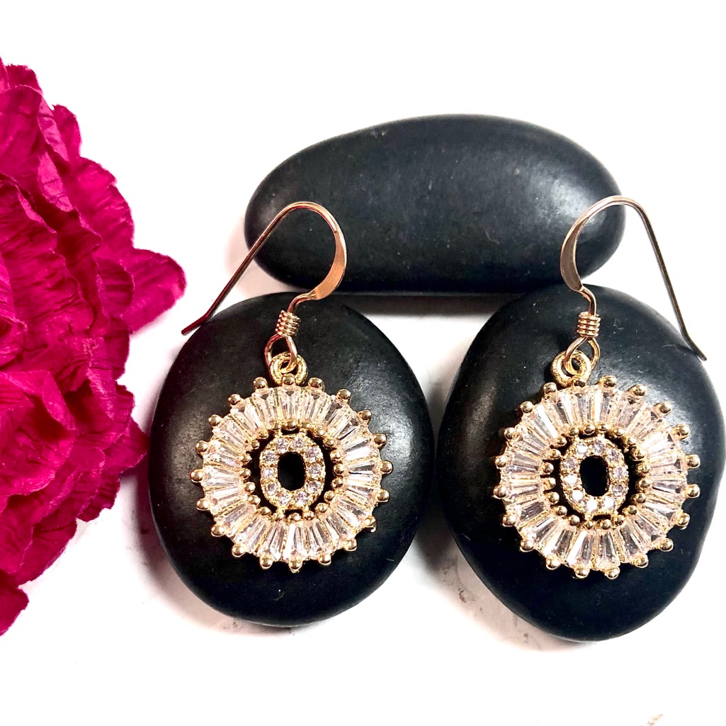 Initial O Earrings Letter O Personalized O Boho